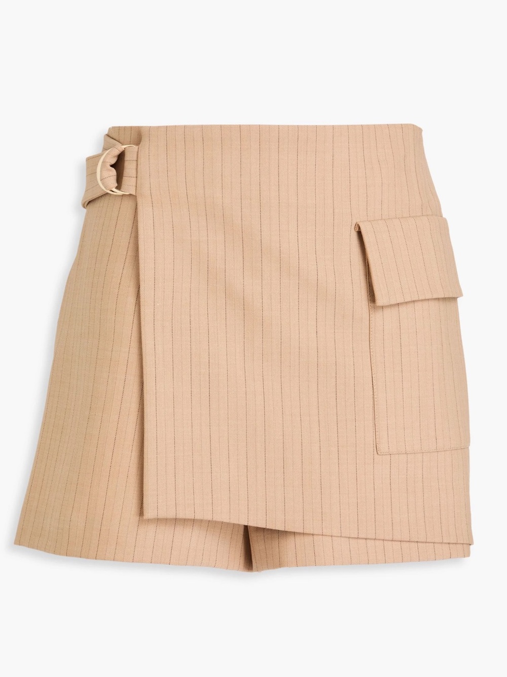 MAJE Tan Pinstripe Wool Blend  Skort Size 38